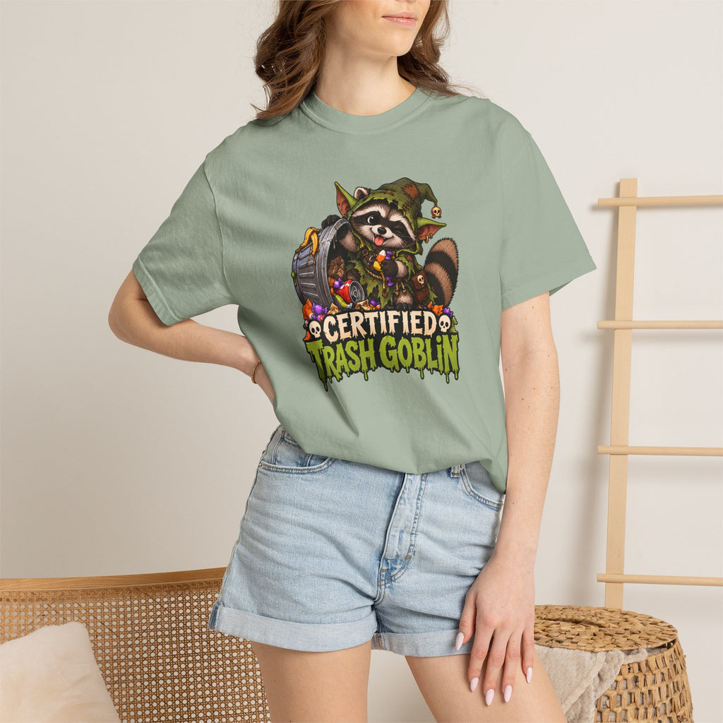 Certified Trash Goblin T-Shirt — Cute Mischief Raccoon Graphic Tee