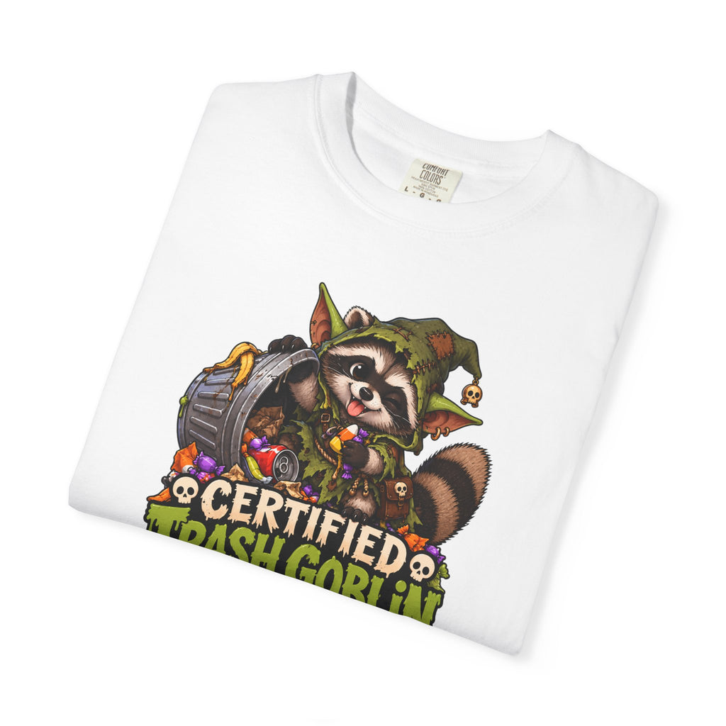 Certified Trash Goblin T-Shirt — Cute Mischief Raccoon Graphic Tee