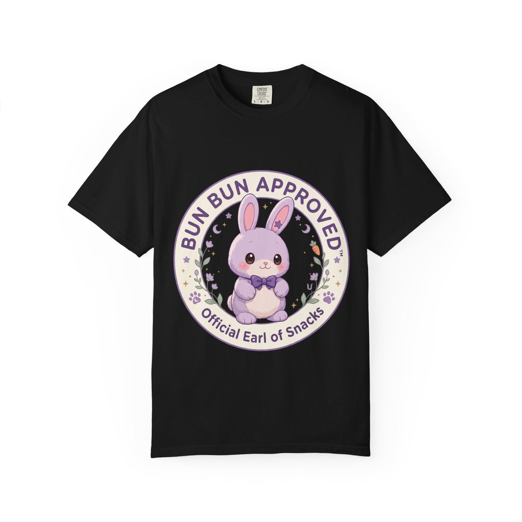 Bun Bun Approved Bunny T‑Shirt — "Official Earl of Snacks" Cute Pastel Tee