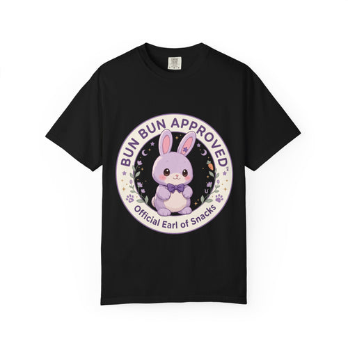 Bun Bun Approved Bunny T‑Shirt — "Official Earl of Snacks" Cute Pastel Tee