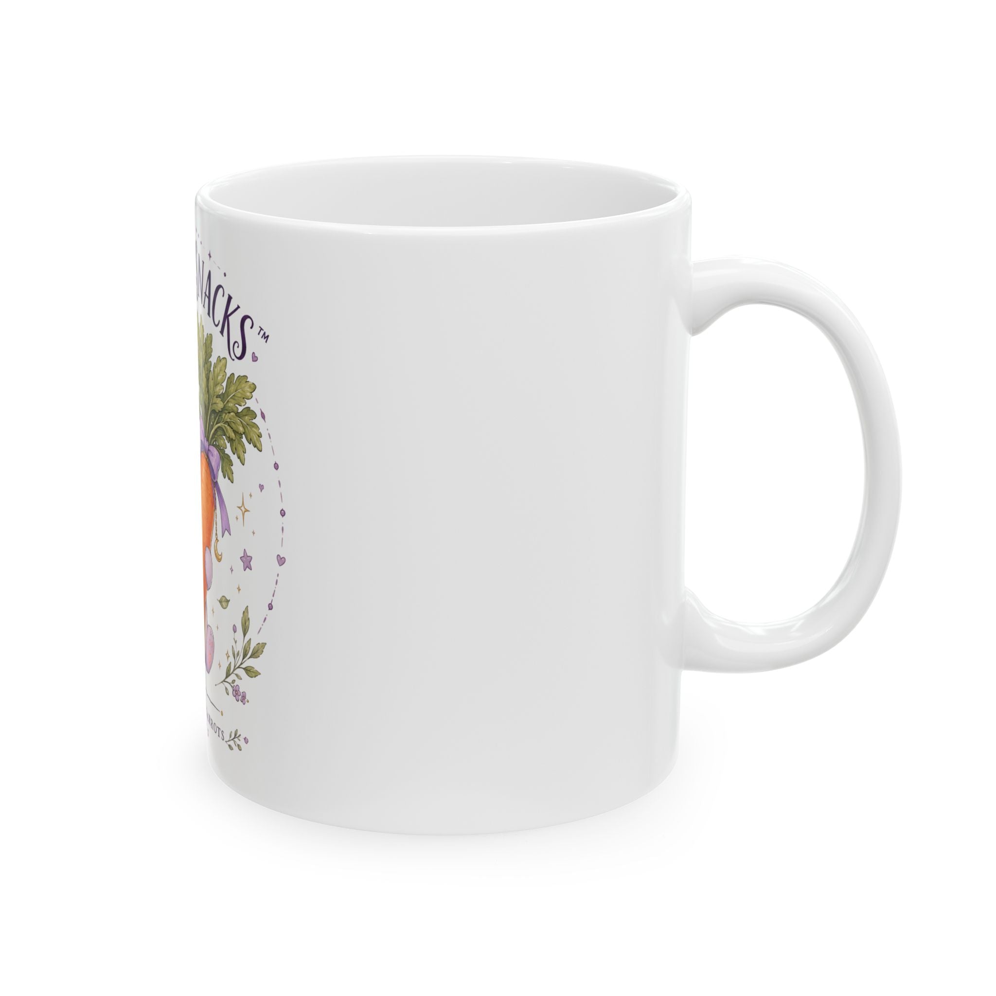 Earl of Snacks Bunny Mug — Cute Pastel Bunny Hugging Carrot (11oz)