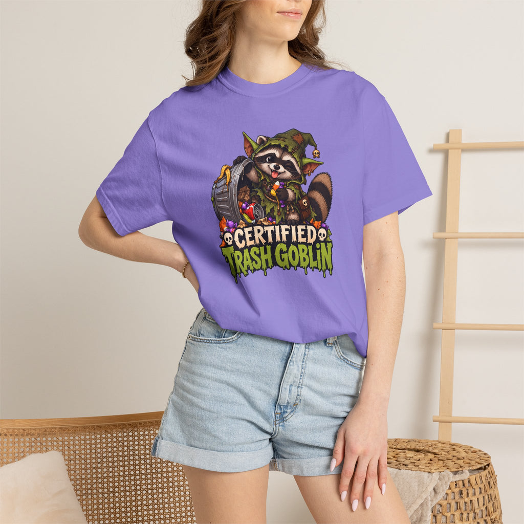 Certified Trash Goblin T-Shirt — Cute Mischief Raccoon Graphic Tee