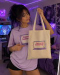 Canvas Tote Bag — "Currently Buffering" Cute Laptop Graphic, Cute Aesthetic Cotton Shopper