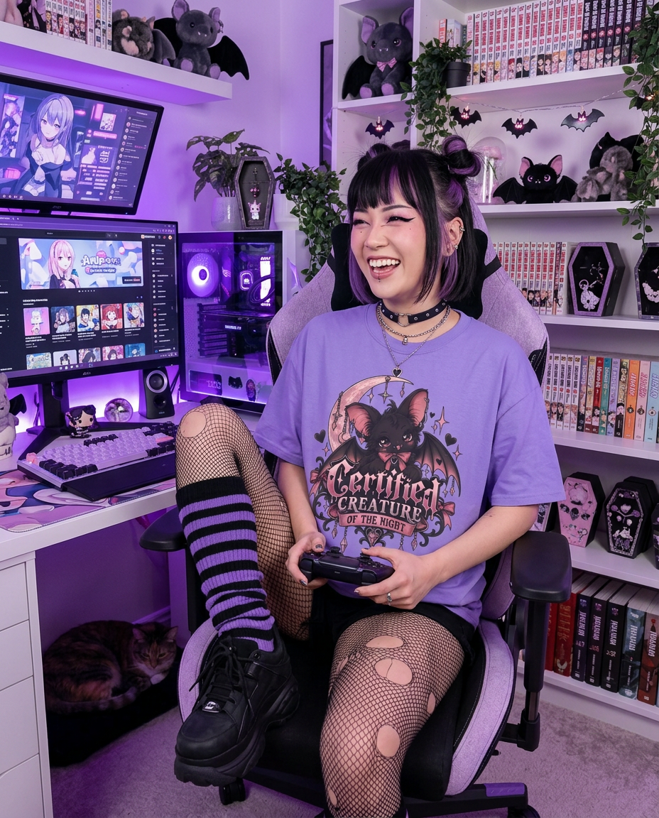 Certified Creature of the Night T-Shirt — Goth Bat Graphic Tee