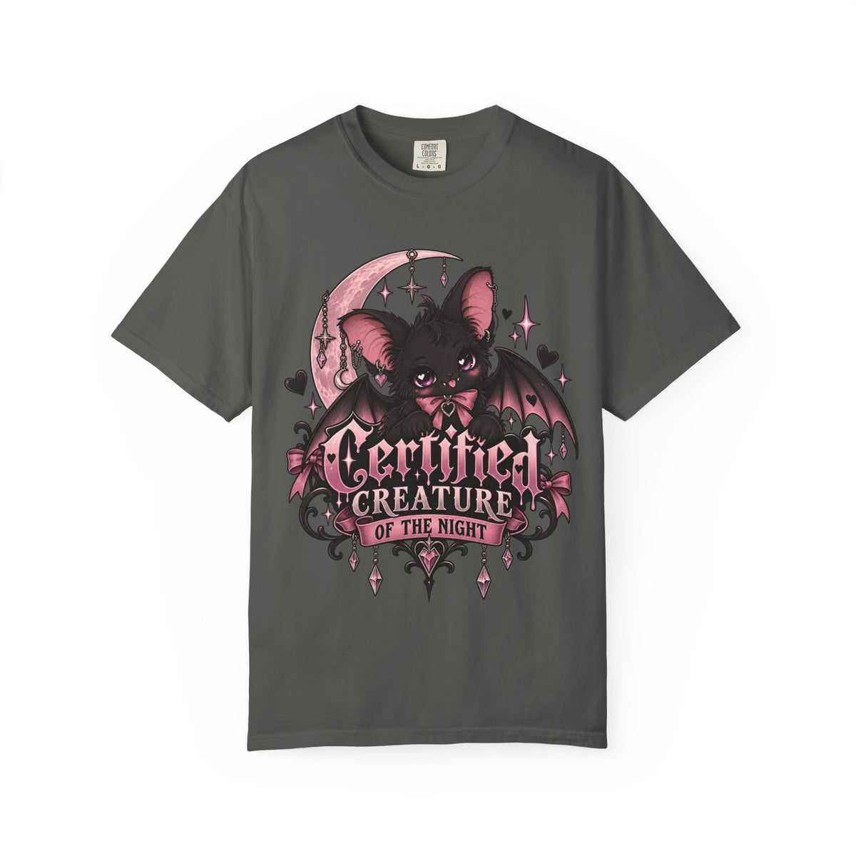 Certified Creature of the Night T-Shirt — Goth Bat Graphic Tee