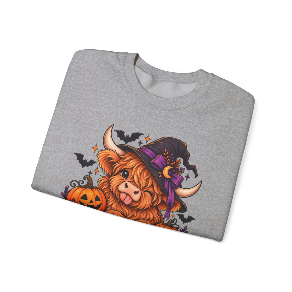 "Moo-dy & Spooky" Highland cow sweatshirt
