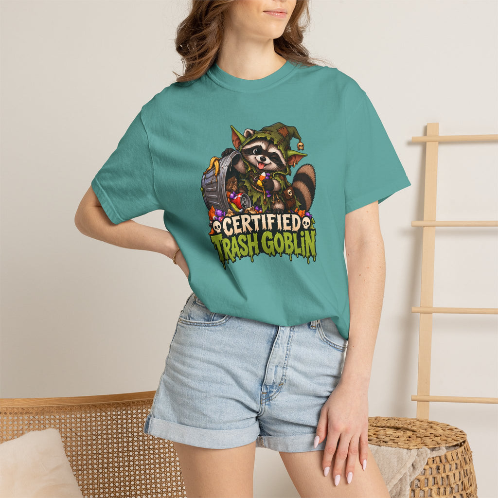 Certified Trash Goblin T-Shirt — Cute Mischief Raccoon Graphic Tee