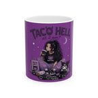 Taco Hell Ceramic Mug – Cute Gothic Girl Late-Night Taco 11oz