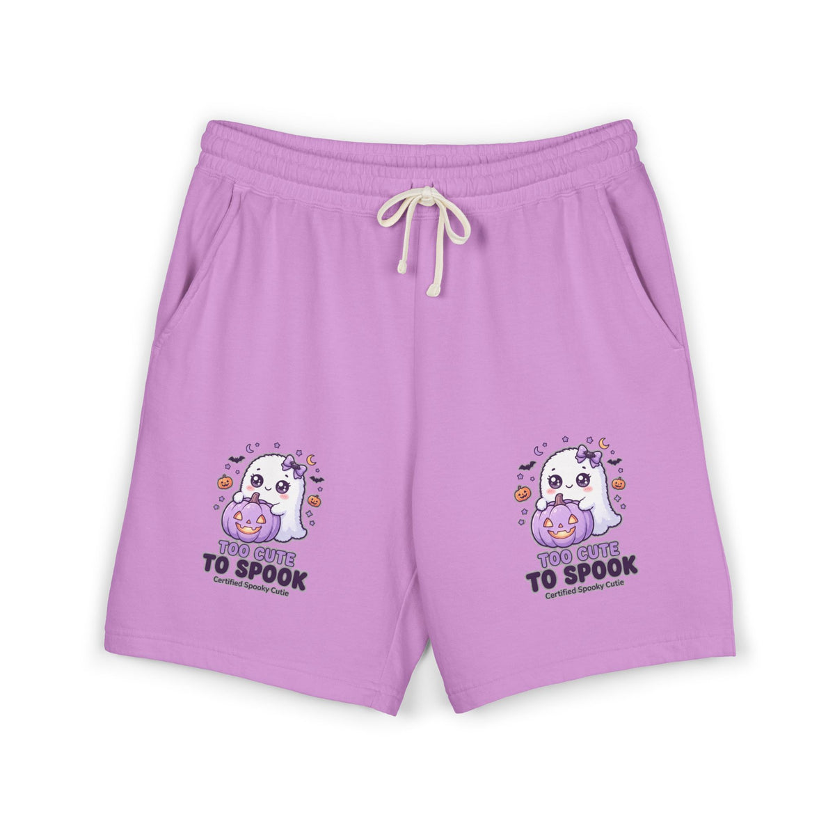 Cute Ghost 'Too Cute to Spook' Fleece Sweat Shorts