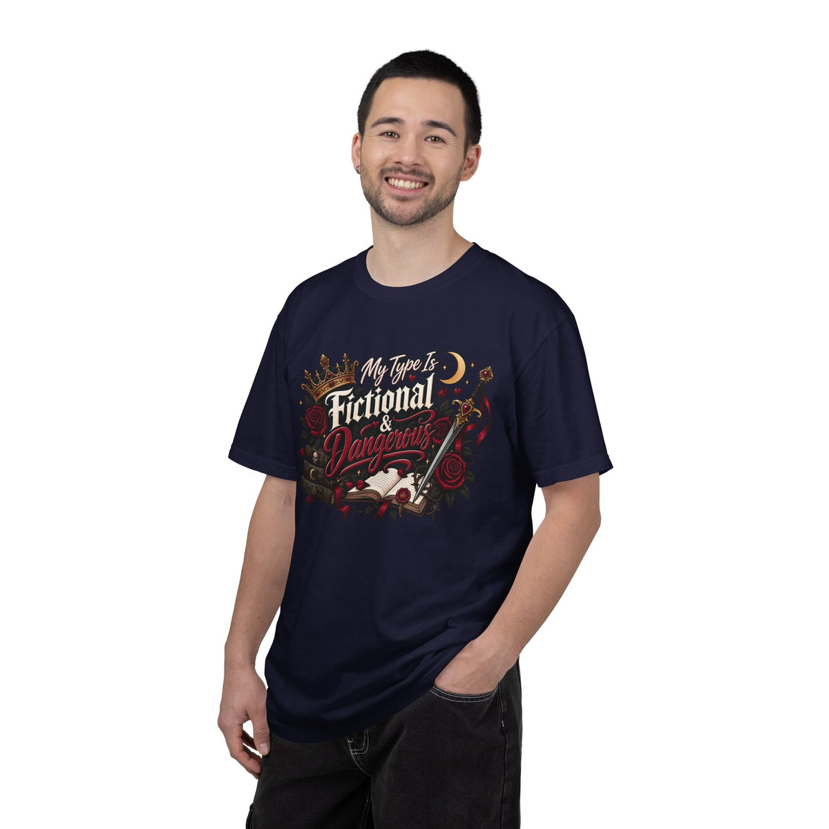 Fictional & Dangerous T-Shirt — Gothic Booklover Graphic Tee