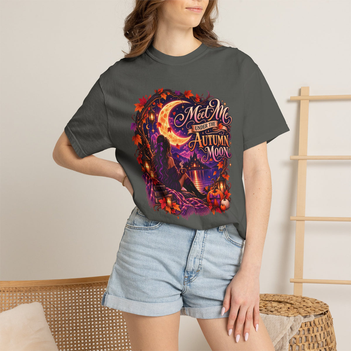 "Meet Me Under the Autumn Moon" Fall Graphic Tee