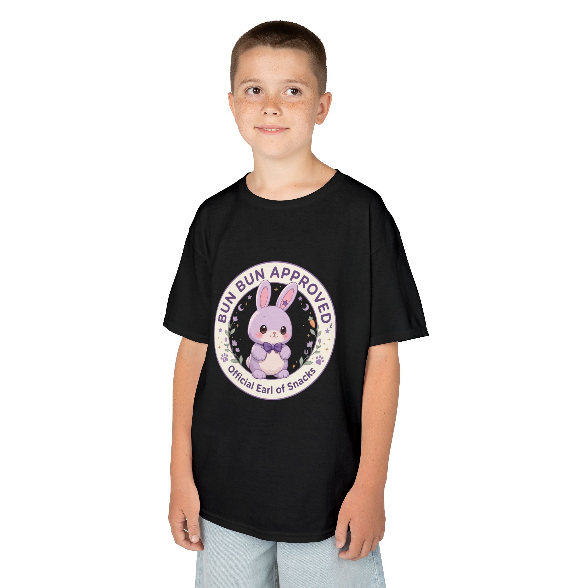 Kids T-Shirt — “Bun Bun Approved: Official Earl of Snuggles” Cute Bunny Graphic