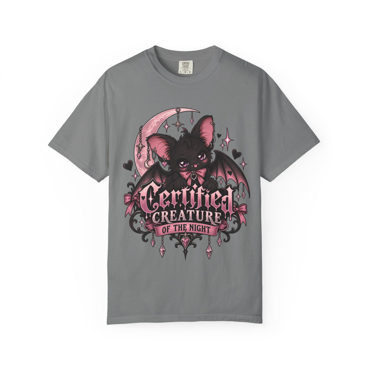 Certified Creature of the Night T-Shirt — Goth Bat Graphic Tee