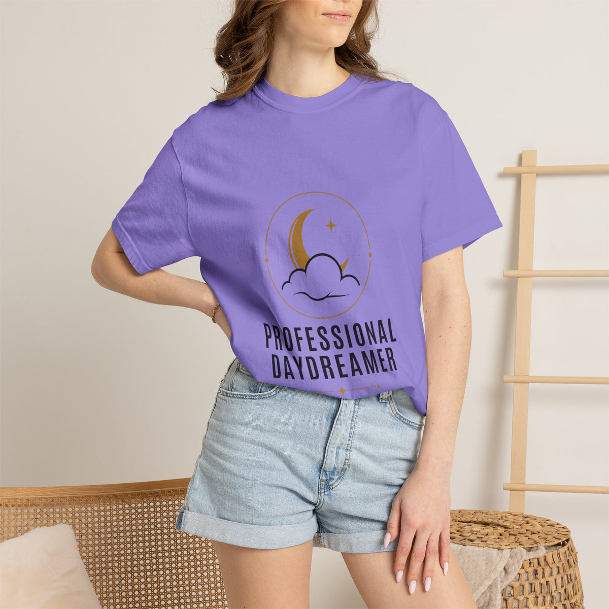Professional Daydreamer T-Shirt — Moon & Cloud Graphic Tee
