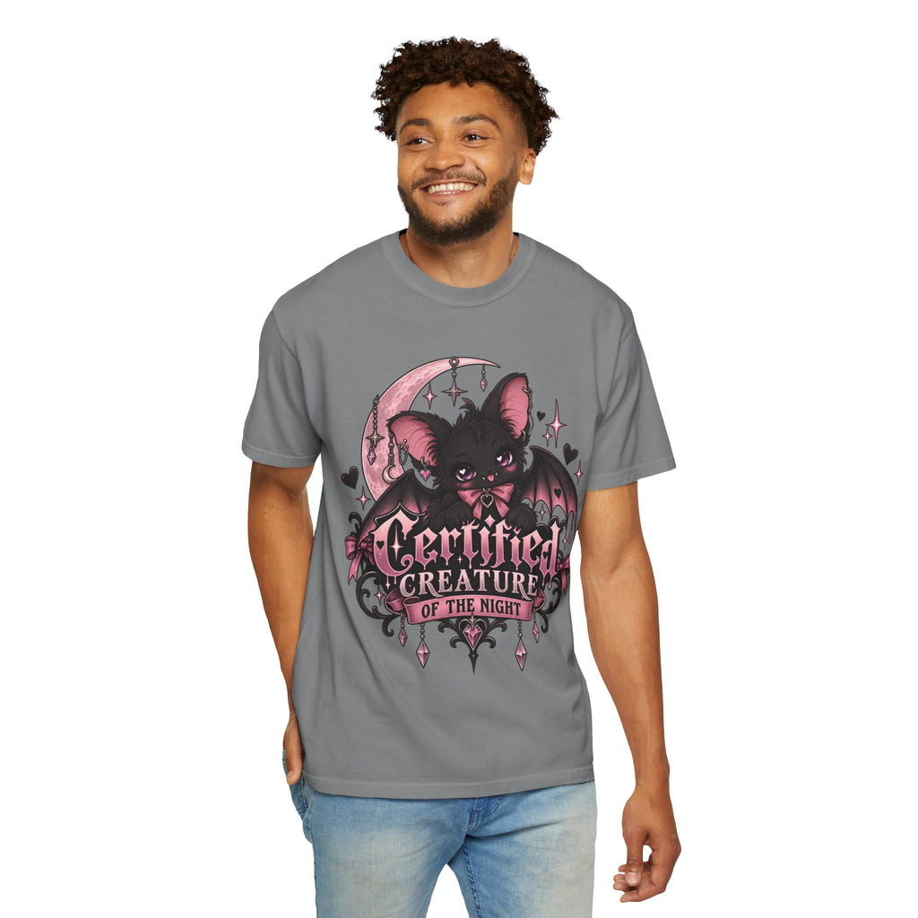Certified Creature of the Night T-Shirt — Goth Bat Graphic Tee