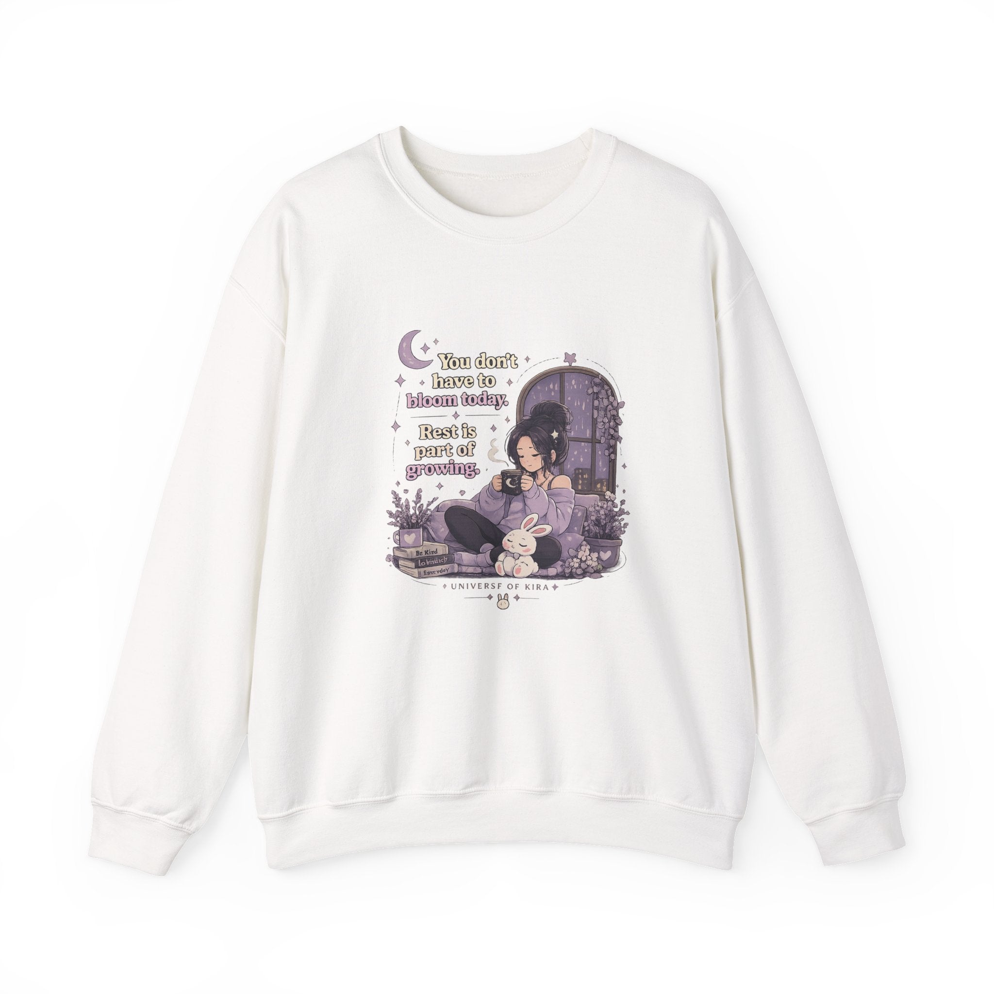 Cozy Witchy Girl Crewneck Sweatshirt — "The Moon...knows she..." Graphic
