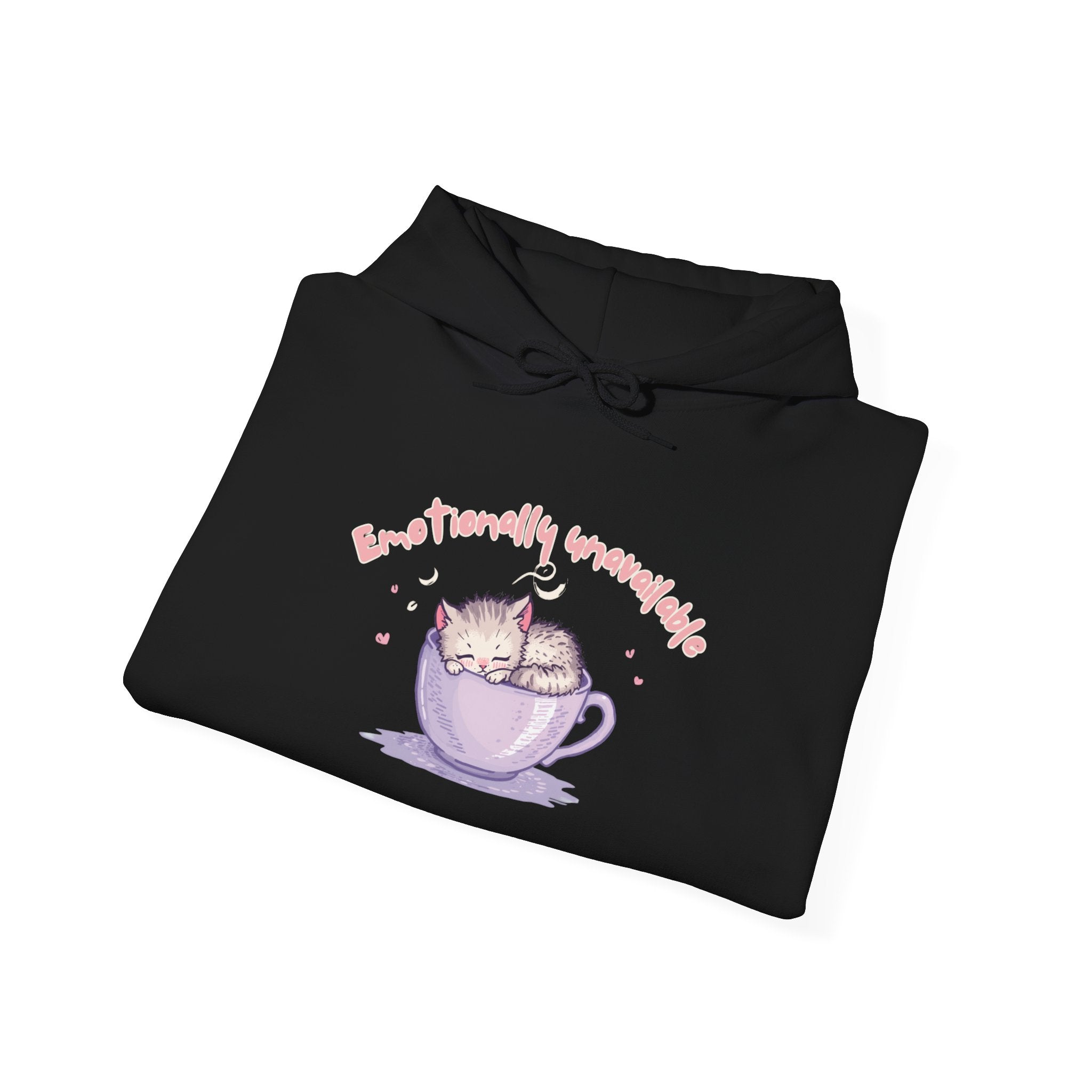 Hoodie - "Beautifully Unremarkable" Cat in Teacup Cute Graphic Hoodie