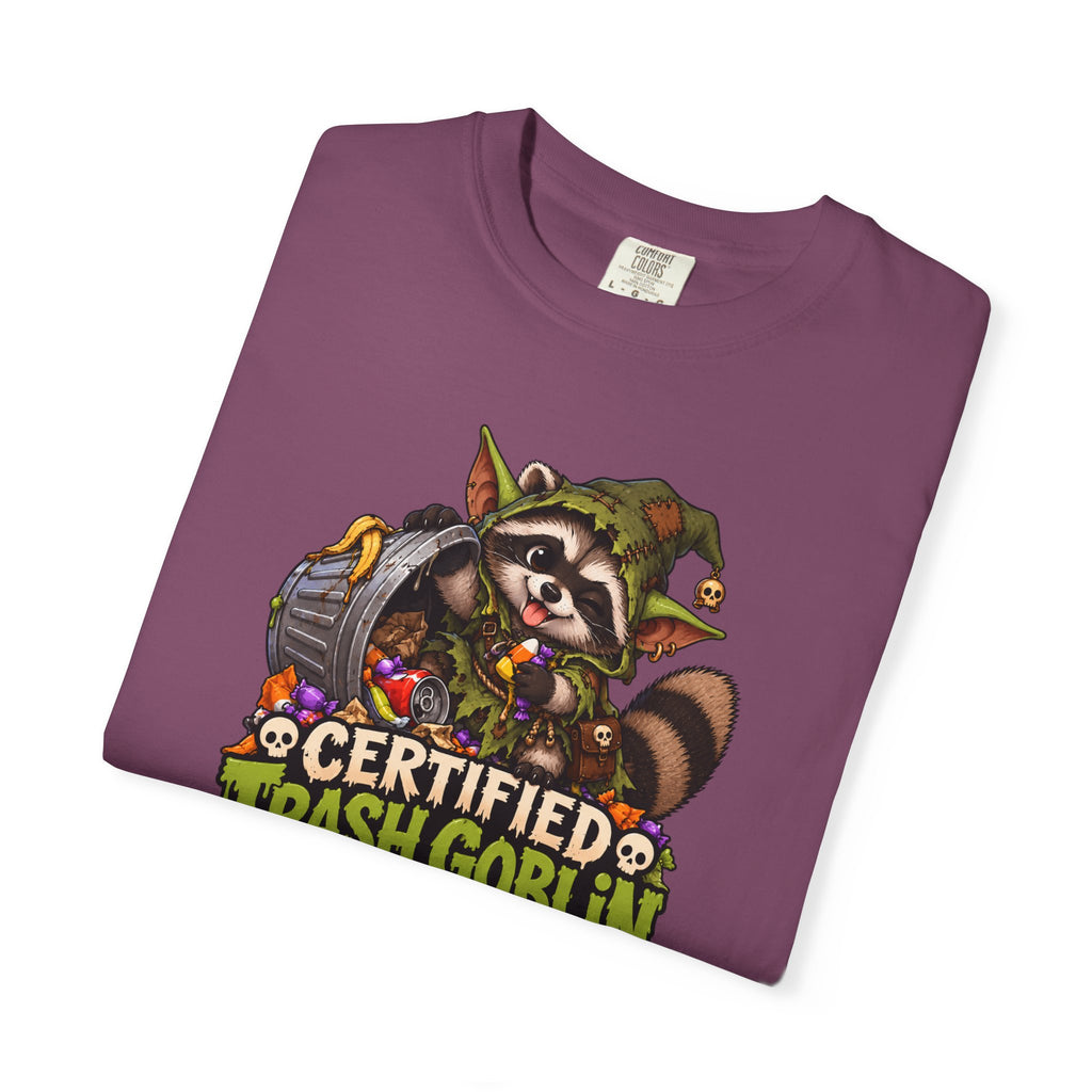 Certified Trash Goblin T-Shirt — Cute Mischief Raccoon Graphic Tee