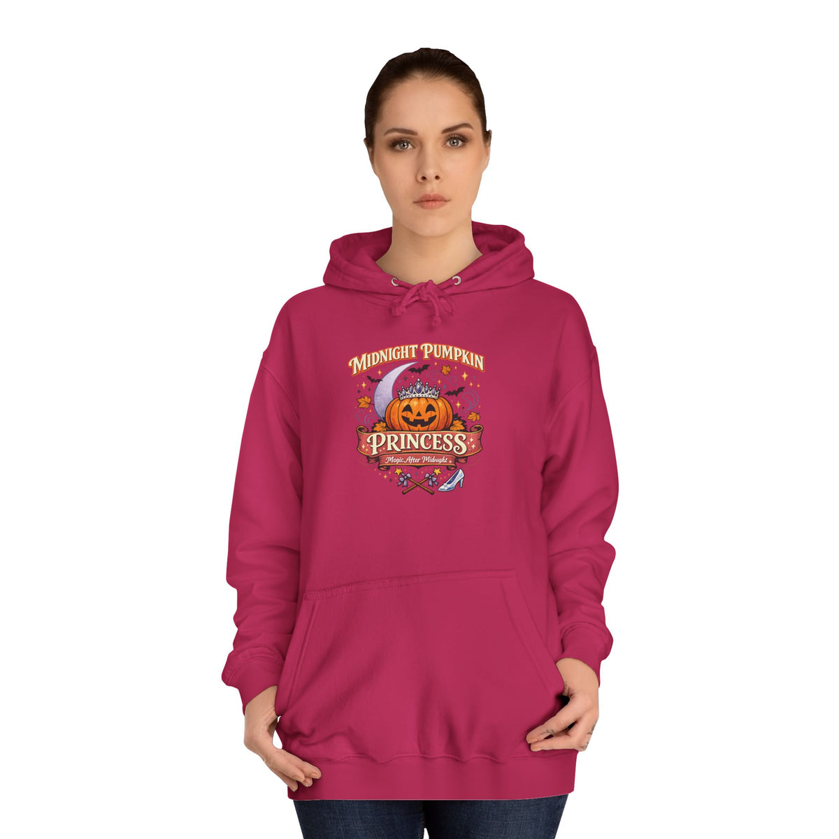 Pumpkin Princess College Hoodie — Fall Halloween Cute Graphic Hoodie