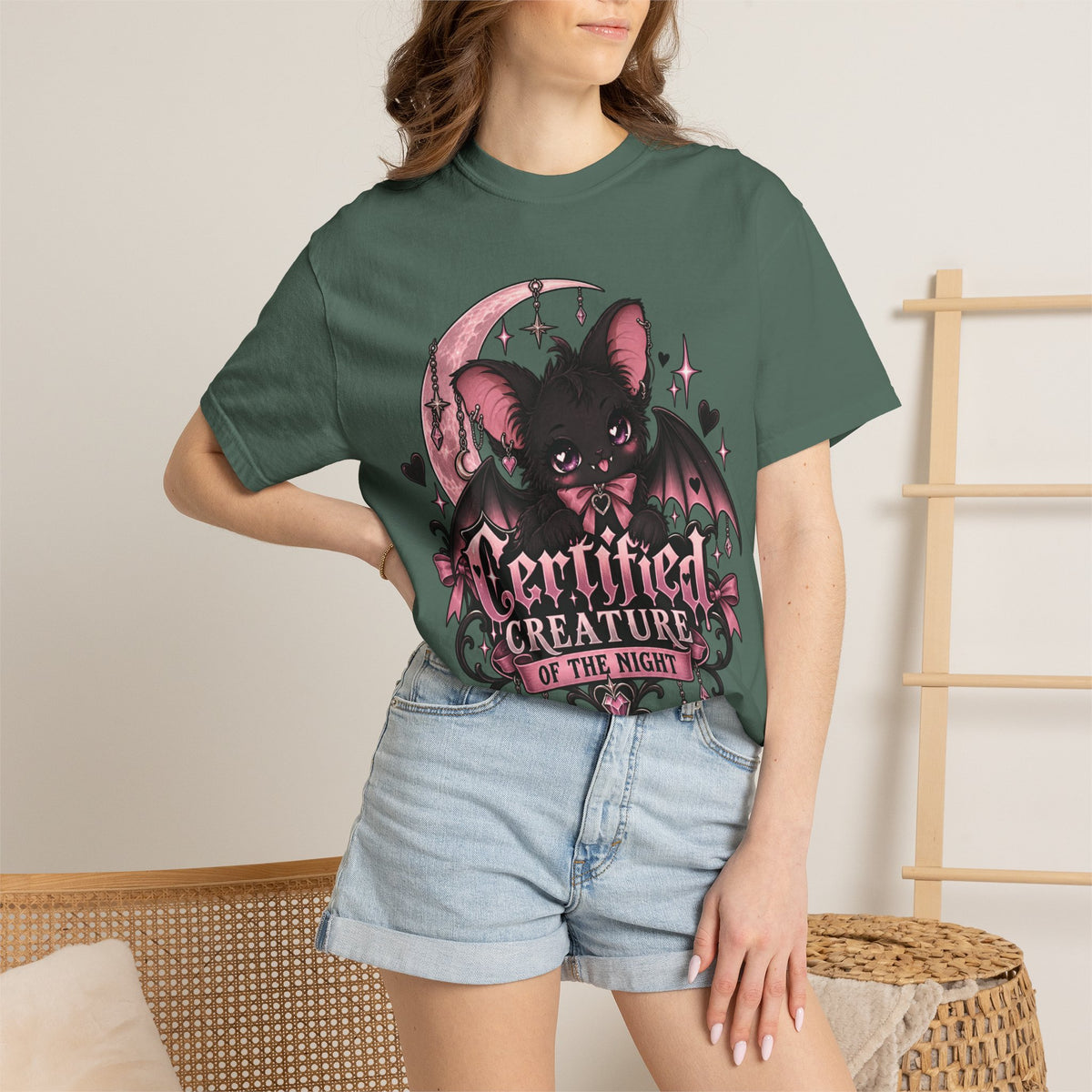 Certified Creature of the Night T-Shirt — Goth Bat Graphic Tee