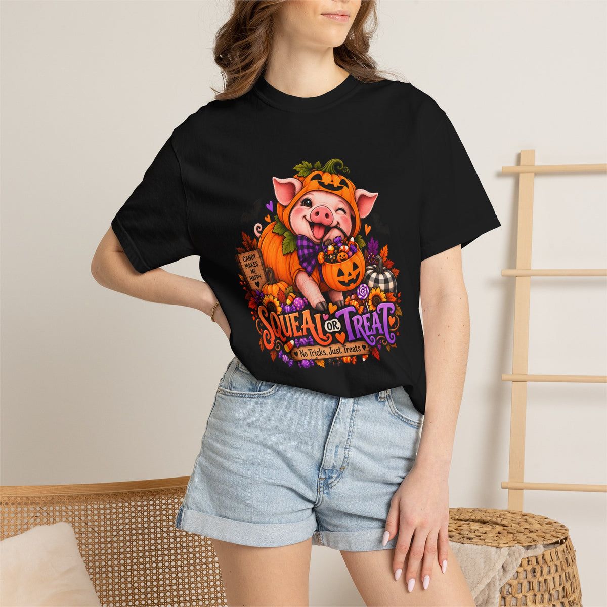 Halloween Pig "Squeal or Treat" T-Shirt