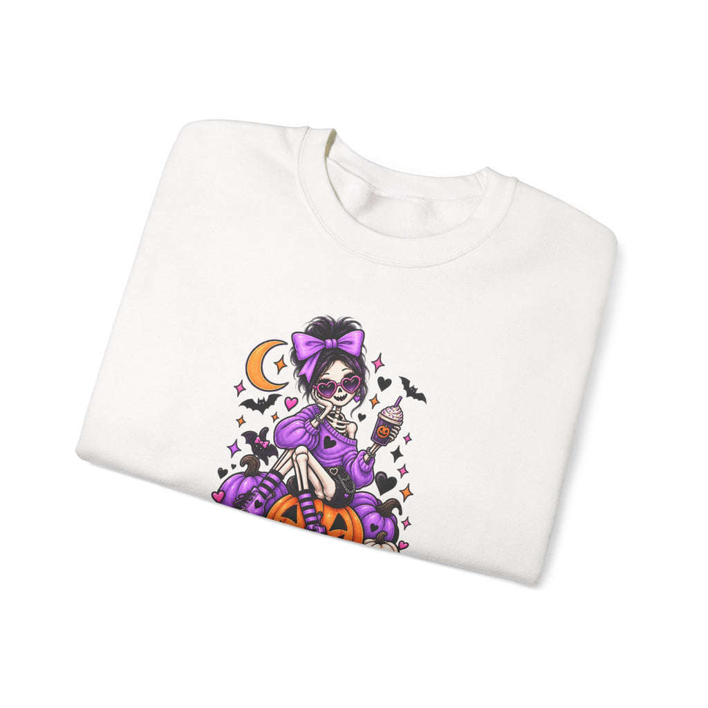 Drop Dead Gorgeous Halloween Sweatshirt — Gothic Pinup Vampire Design