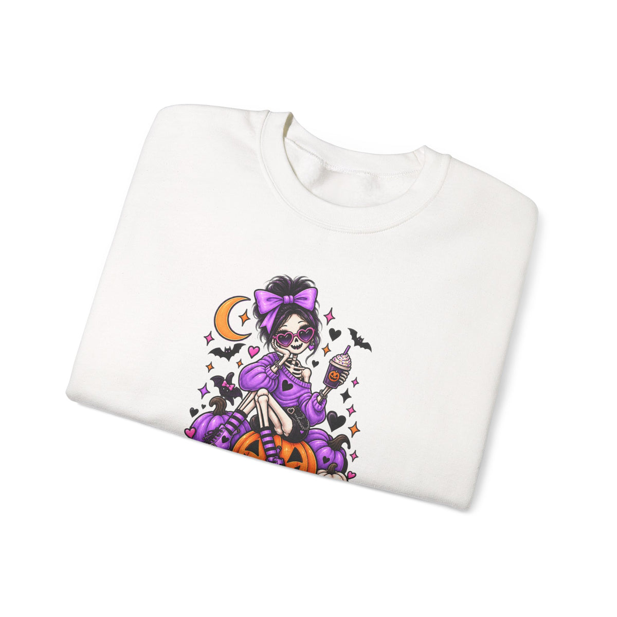 Drop Dead Gorgeous Halloween Sweatshirt — Gothic Pinup Vampire Design