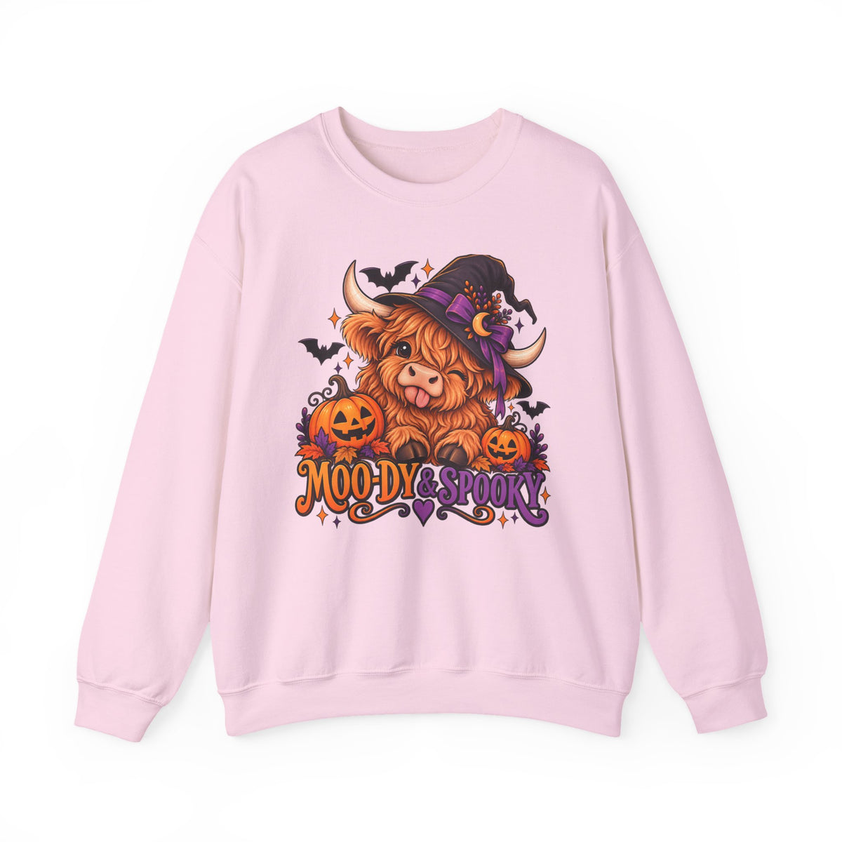 "Moo-dy & Spooky" Highland cow sweatshirt