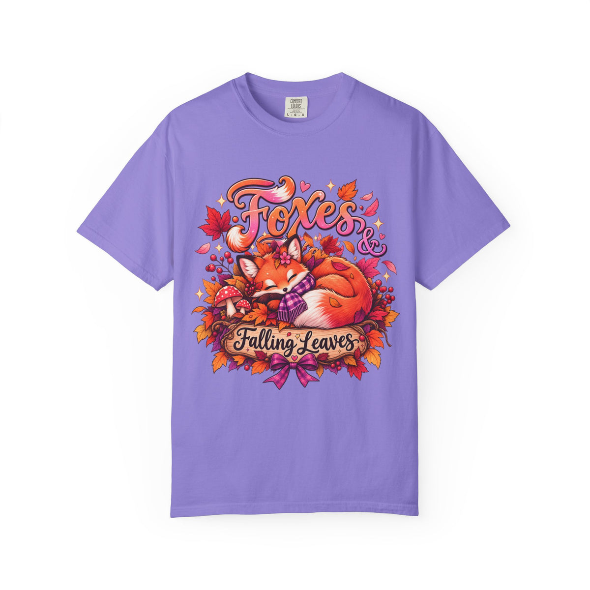 Foxes & Falling Leaves T-Shirt — Cozy Autumn Fox Graphic Tee