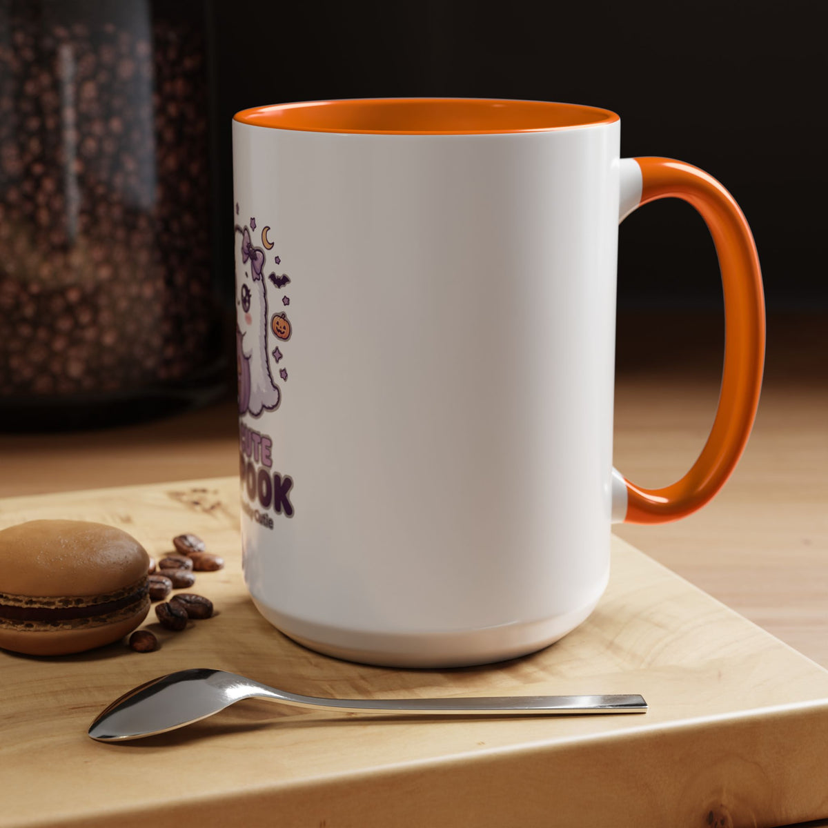 Too Cute to Spook Coffee Mug — Halloween Ghost Pumpkin Accent Mug (11/15oz)