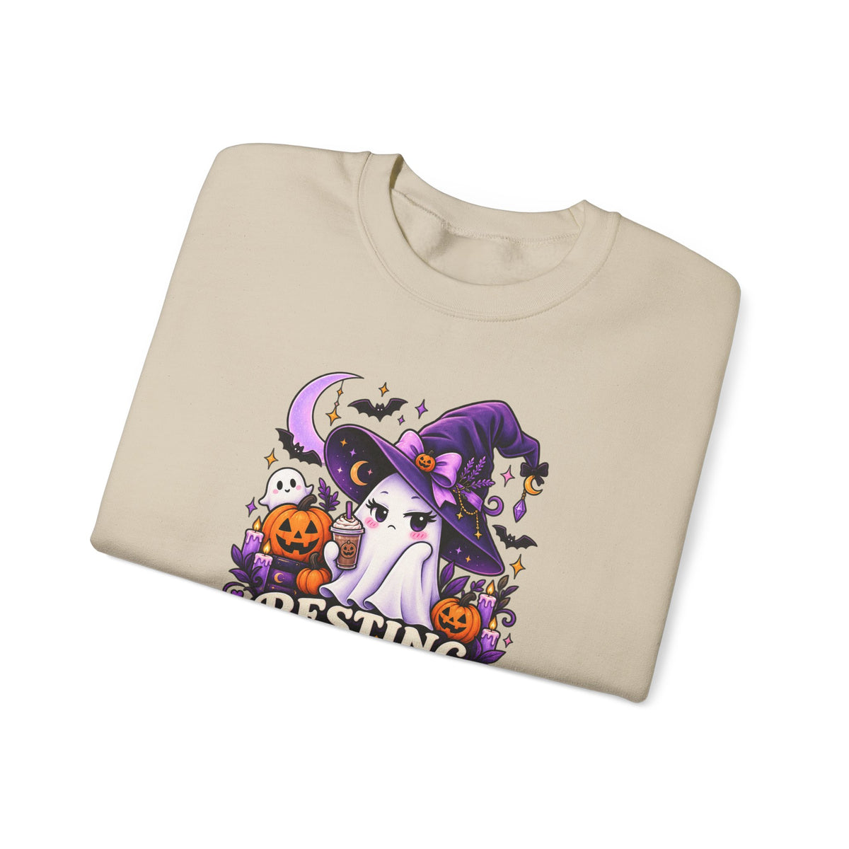 Sweatshirt — "Resting Witch Face" Halloween Crewneck
