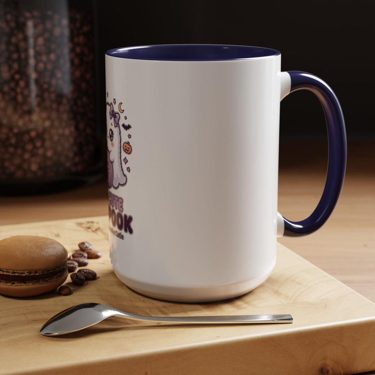 Too Cute to Spook Coffee Mug — Halloween Ghost Pumpkin Accent Mug (11/15oz)