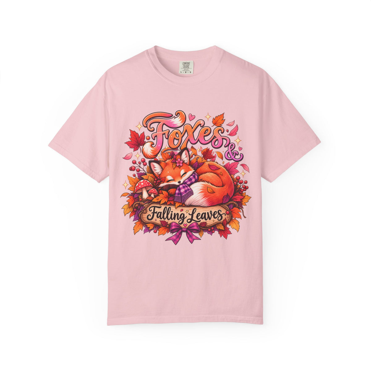 Foxes & Falling Leaves T-Shirt — Cozy Autumn Fox Graphic Tee