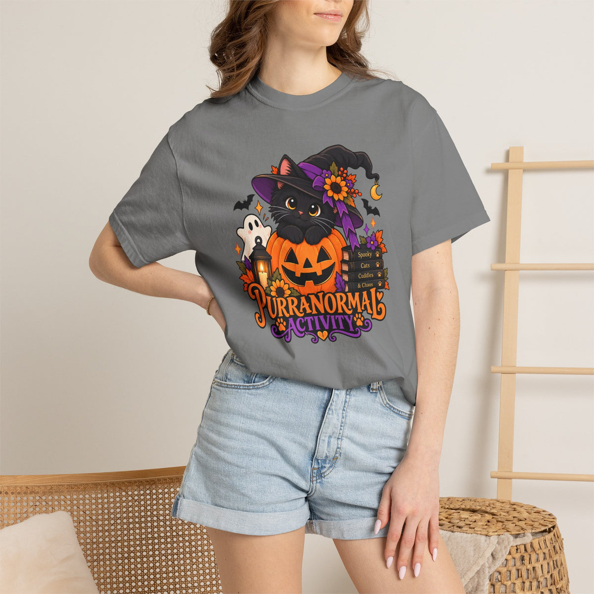 Purranormal Activity Halloween Cat T-Shirt