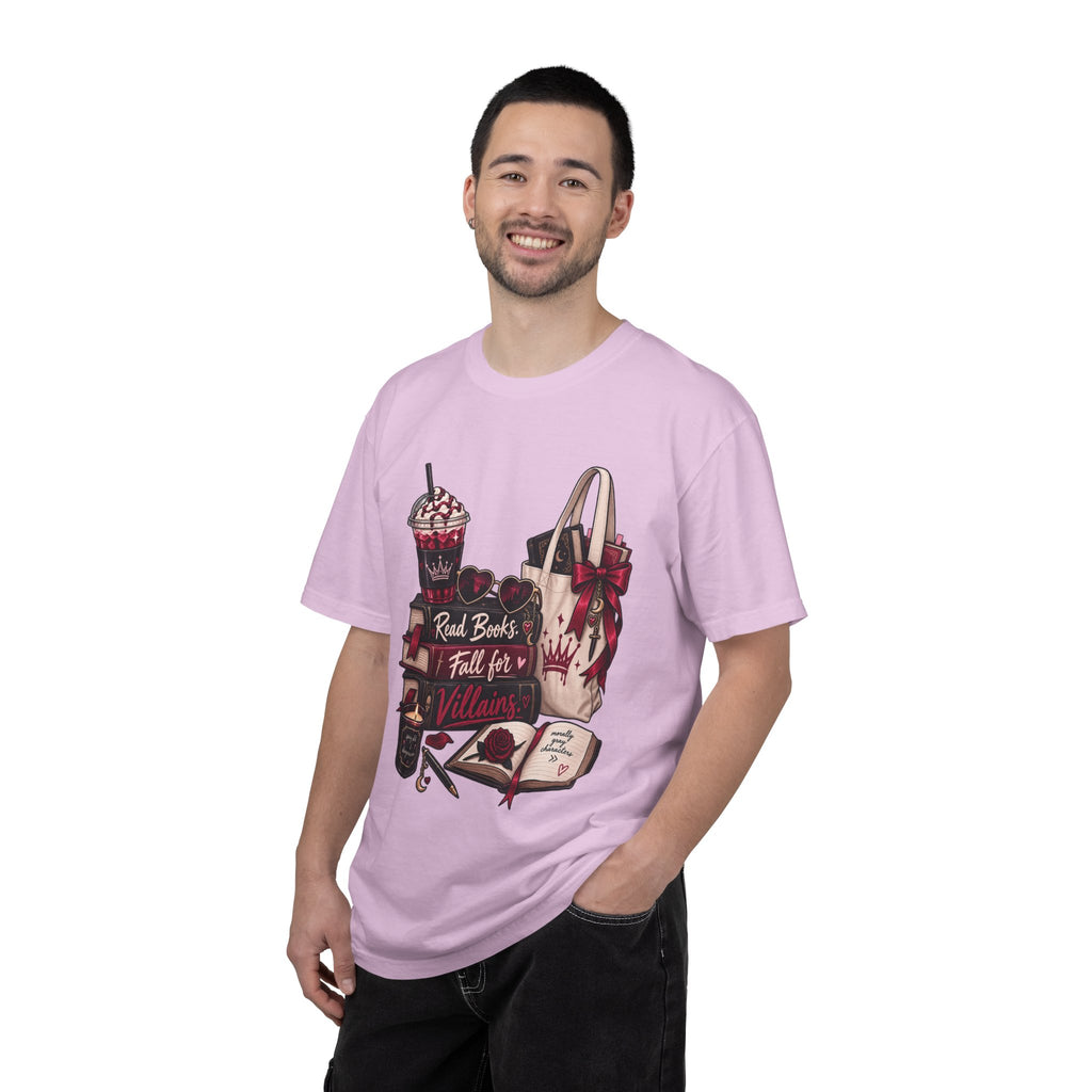 Bookish Villains Graphic T-Shirt — "Read Books I Fall for Villains"