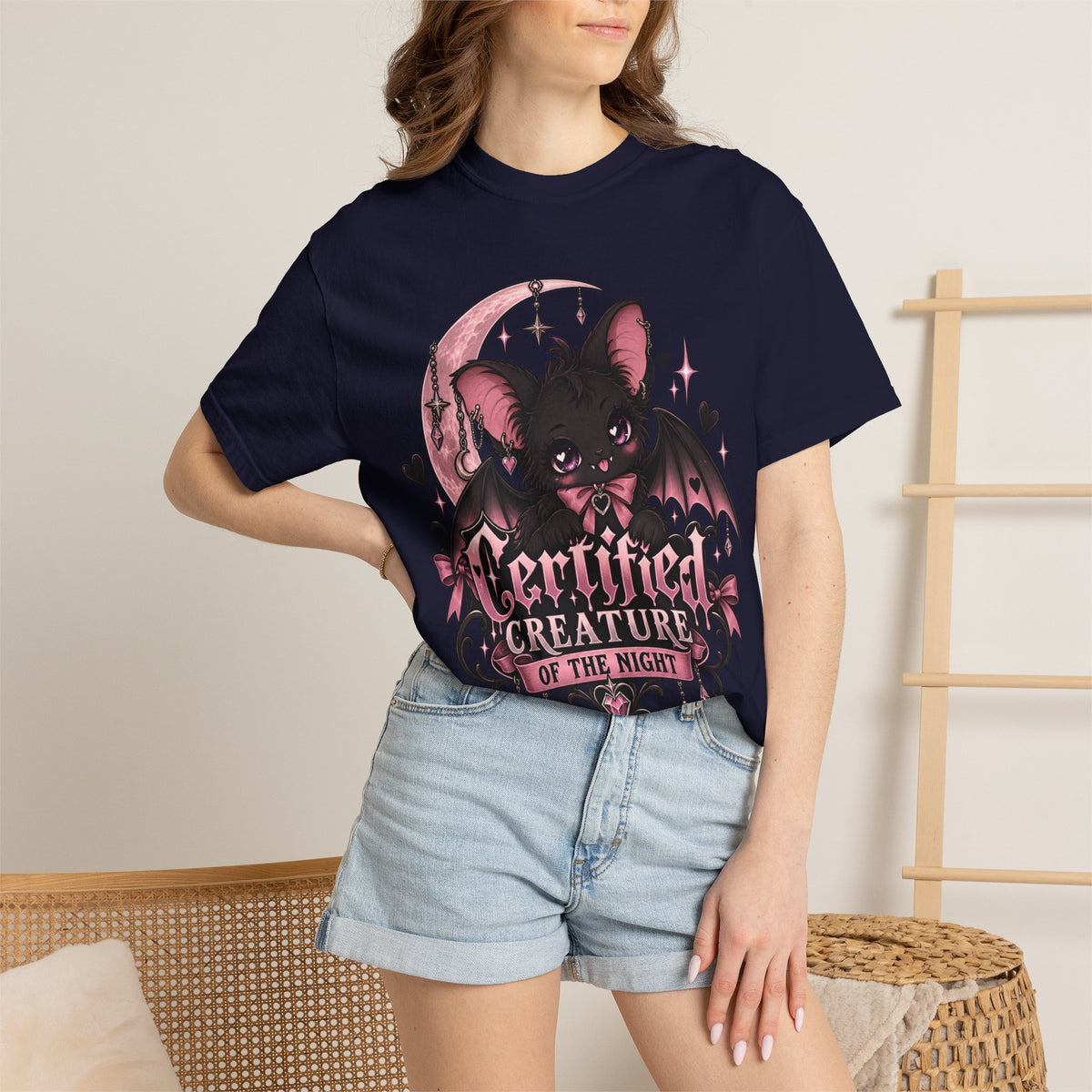 Certified Creature of the Night T-Shirt — Goth Bat Graphic Tee