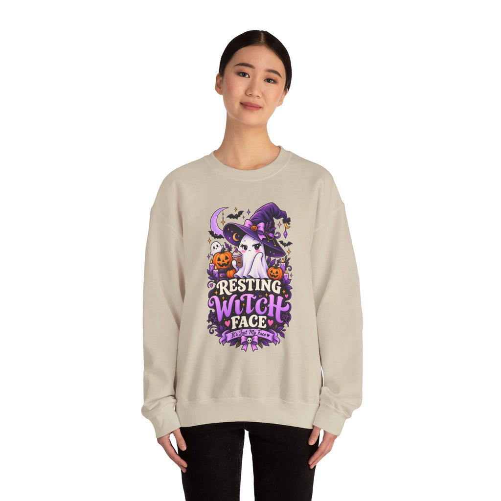 Sweatshirt — "Resting Witch Face" Halloween Crewneck