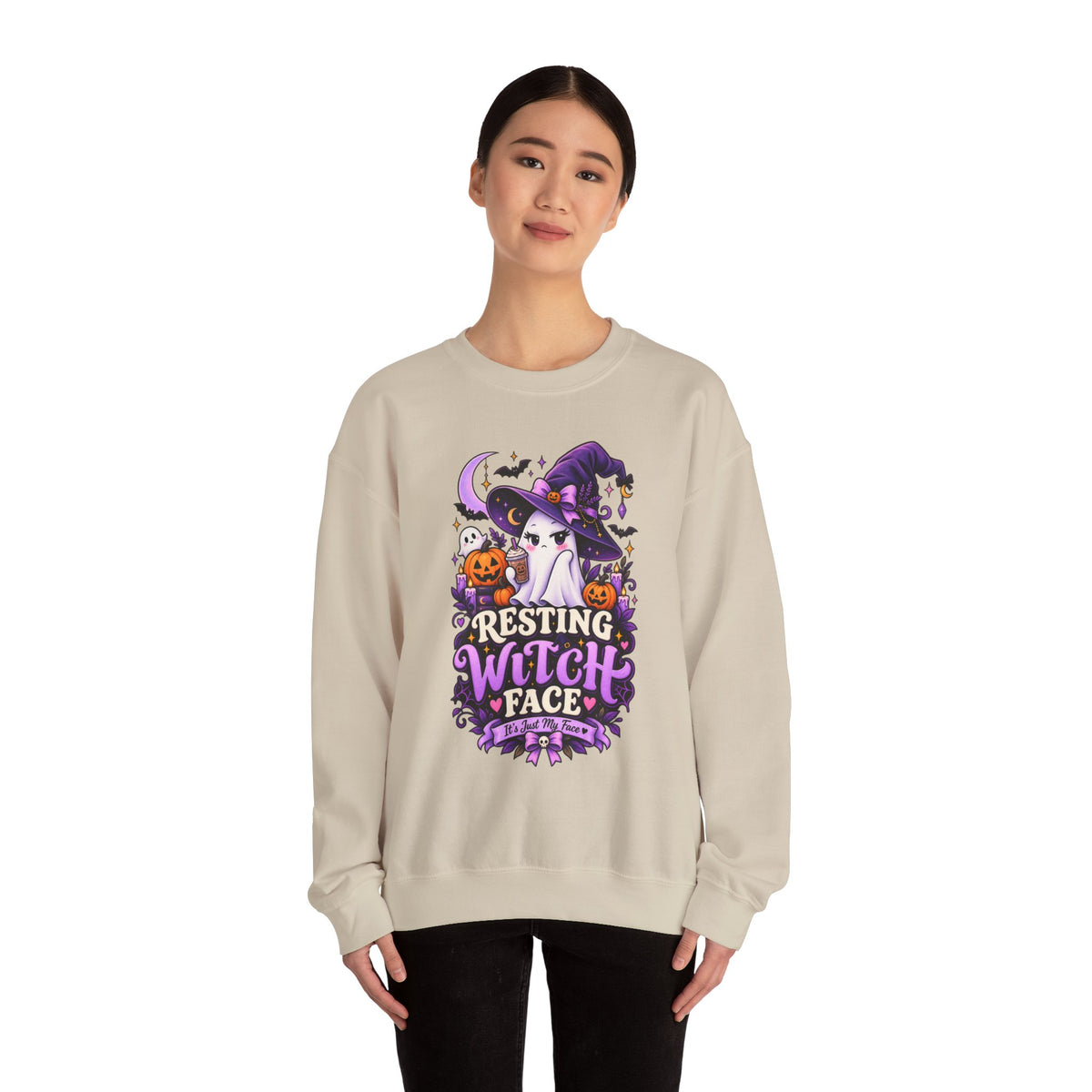 Sweatshirt — "Resting Witch Face" Halloween Crewneck