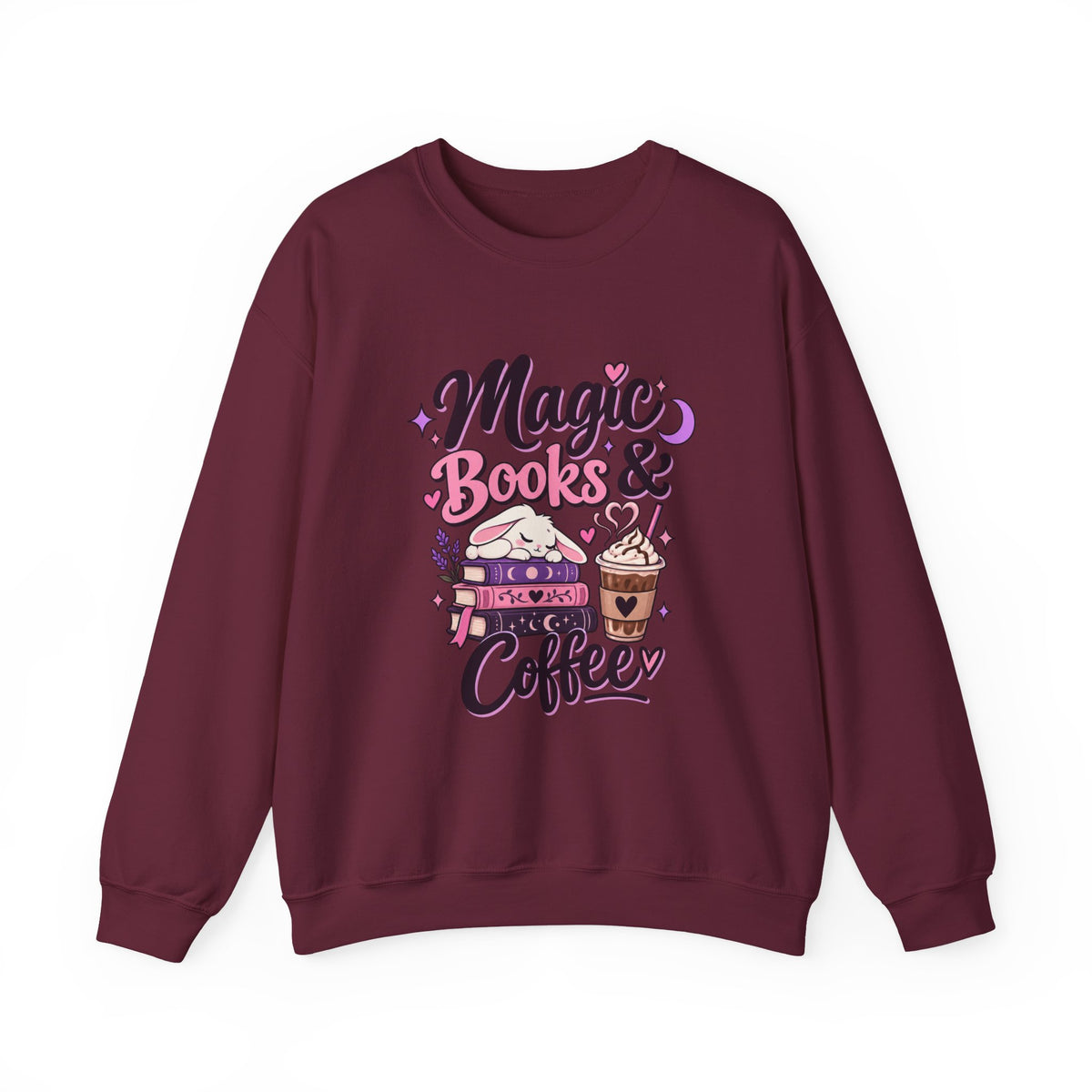 Sweatshirt — "Magic, Books & Coffee" Cozy Reading Crewneck