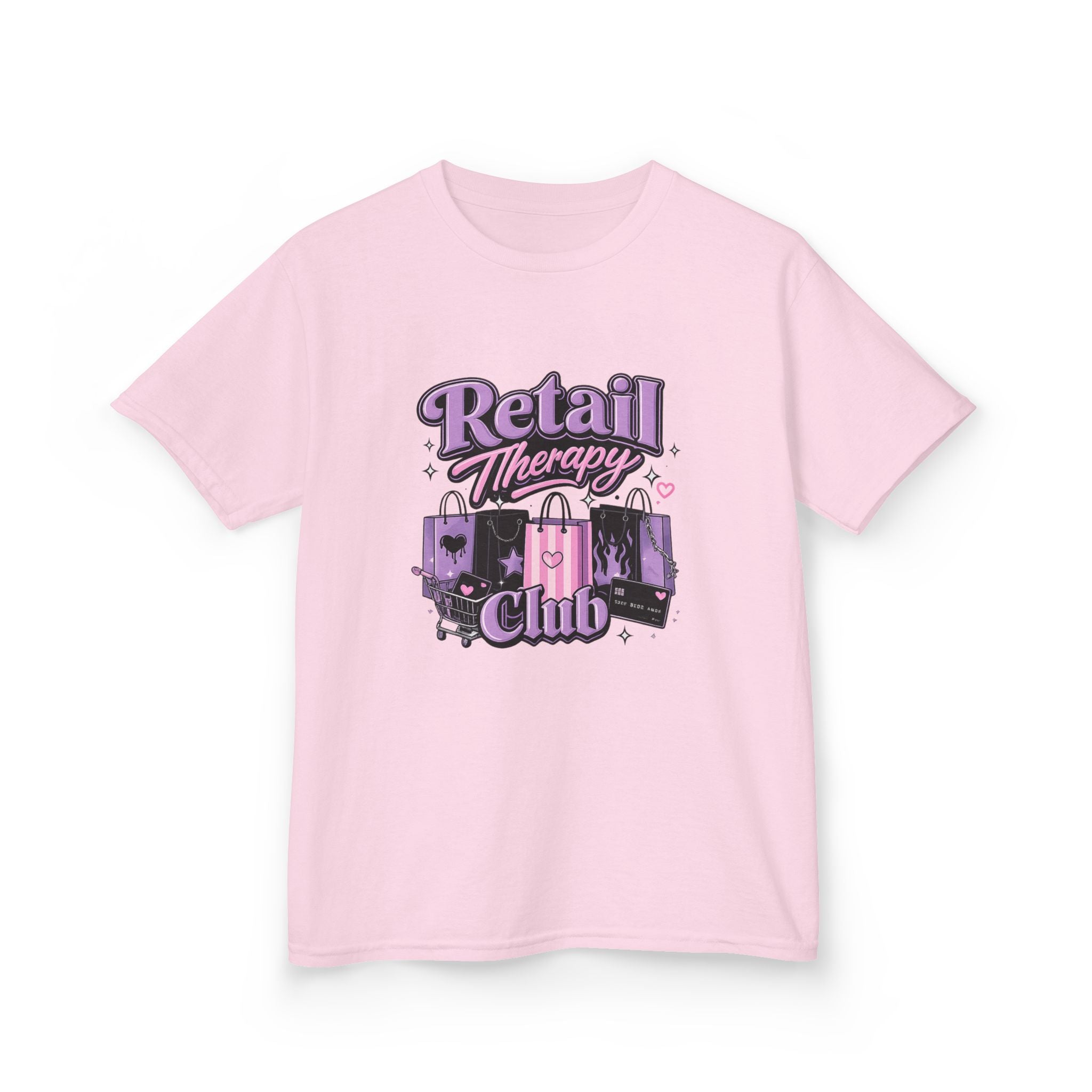 Kids Tee — "Retail Therapy Club" Cute Shopping Shirt