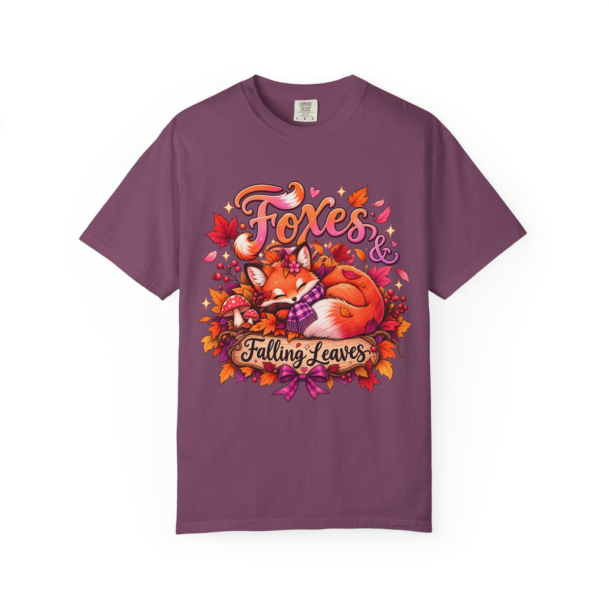 Foxes & Falling Leaves T-Shirt — Cozy Autumn Fox Graphic Tee
