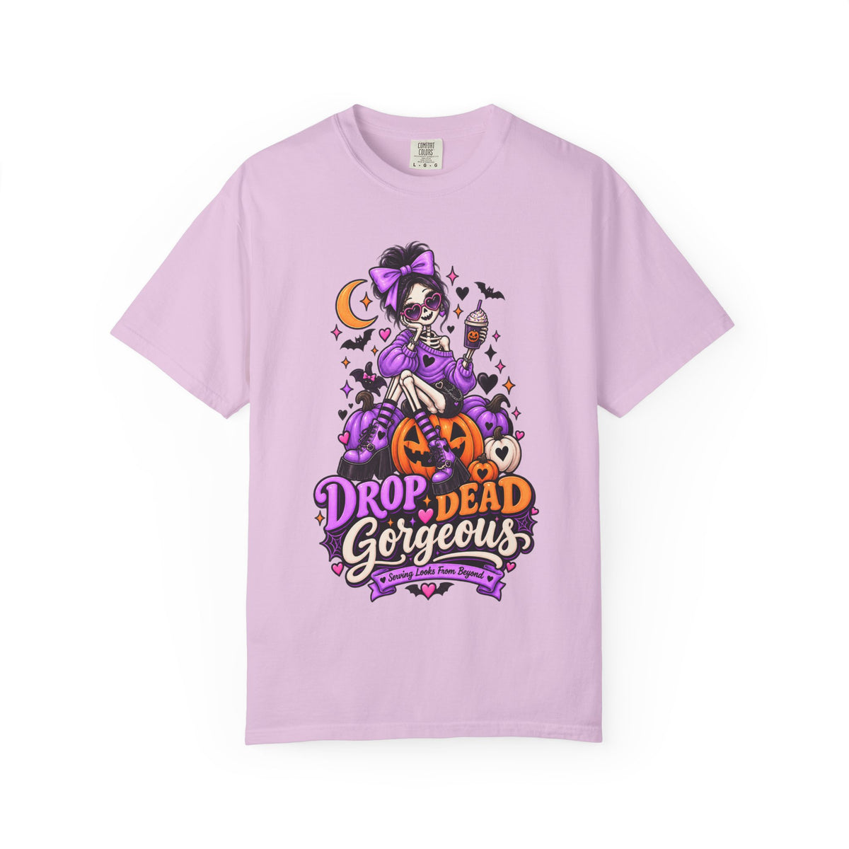 Drop Dead Gorgeous Halloween T-Shirt — Gothic Pumpkin Pinup Tee