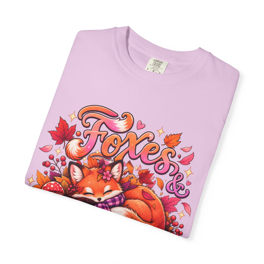 Foxes & Falling Leaves T-Shirt — Cozy Autumn Fox Graphic Tee