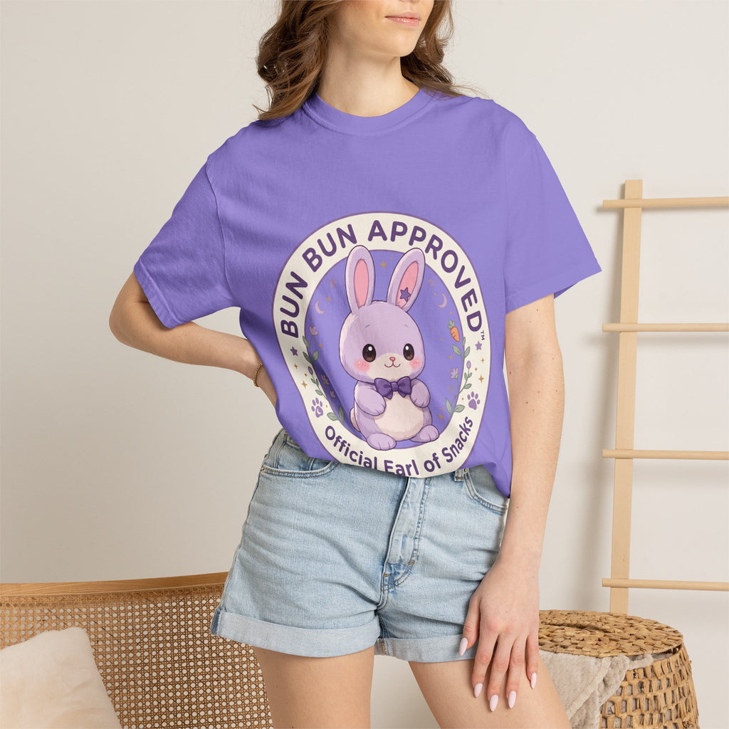 Bun Bun Approved Bunny T‑Shirt — "Official Earl of Snacks" Cute Pastel Tee