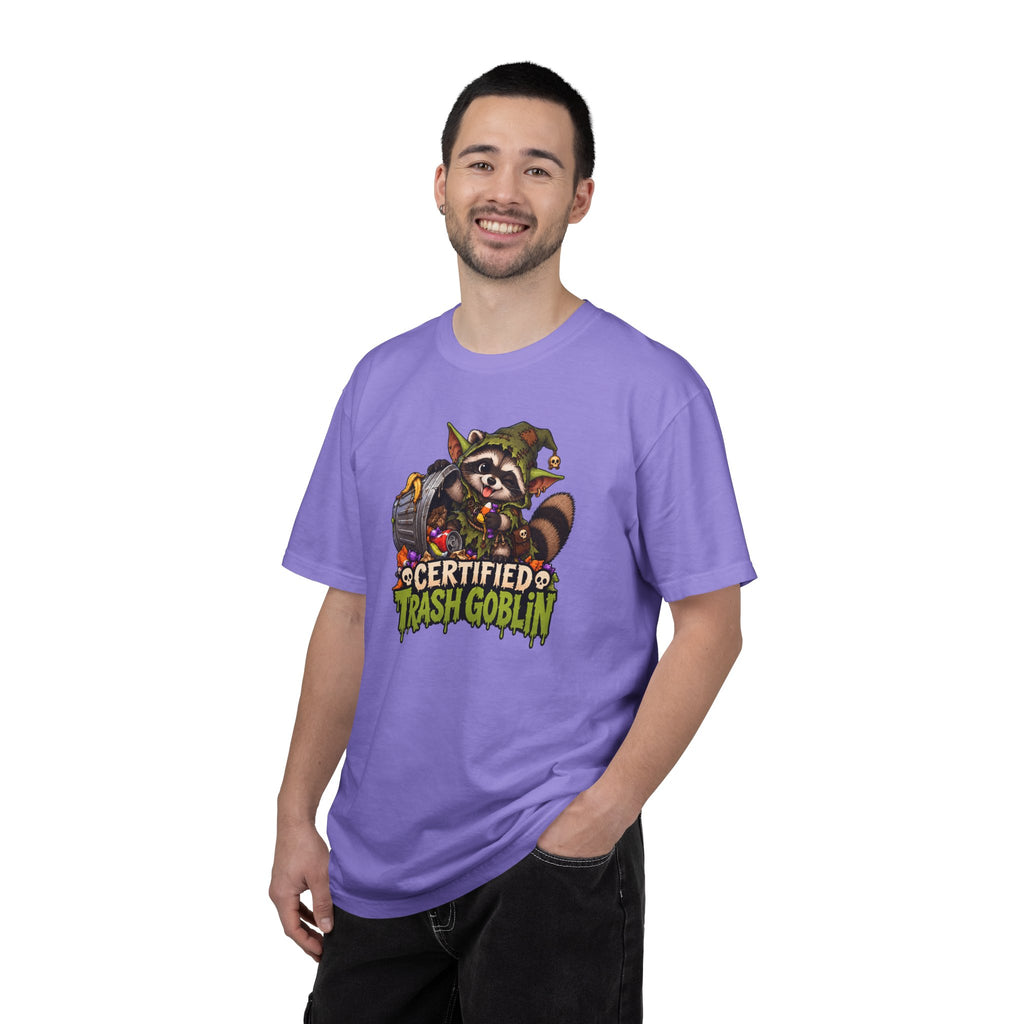 Certified Trash Goblin T-Shirt — Cute Mischief Raccoon Graphic Tee