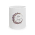 Bloom Under Moonlight Ceramic Mug — Lavender Wreath Coffee Cup (11oz & 15oz)