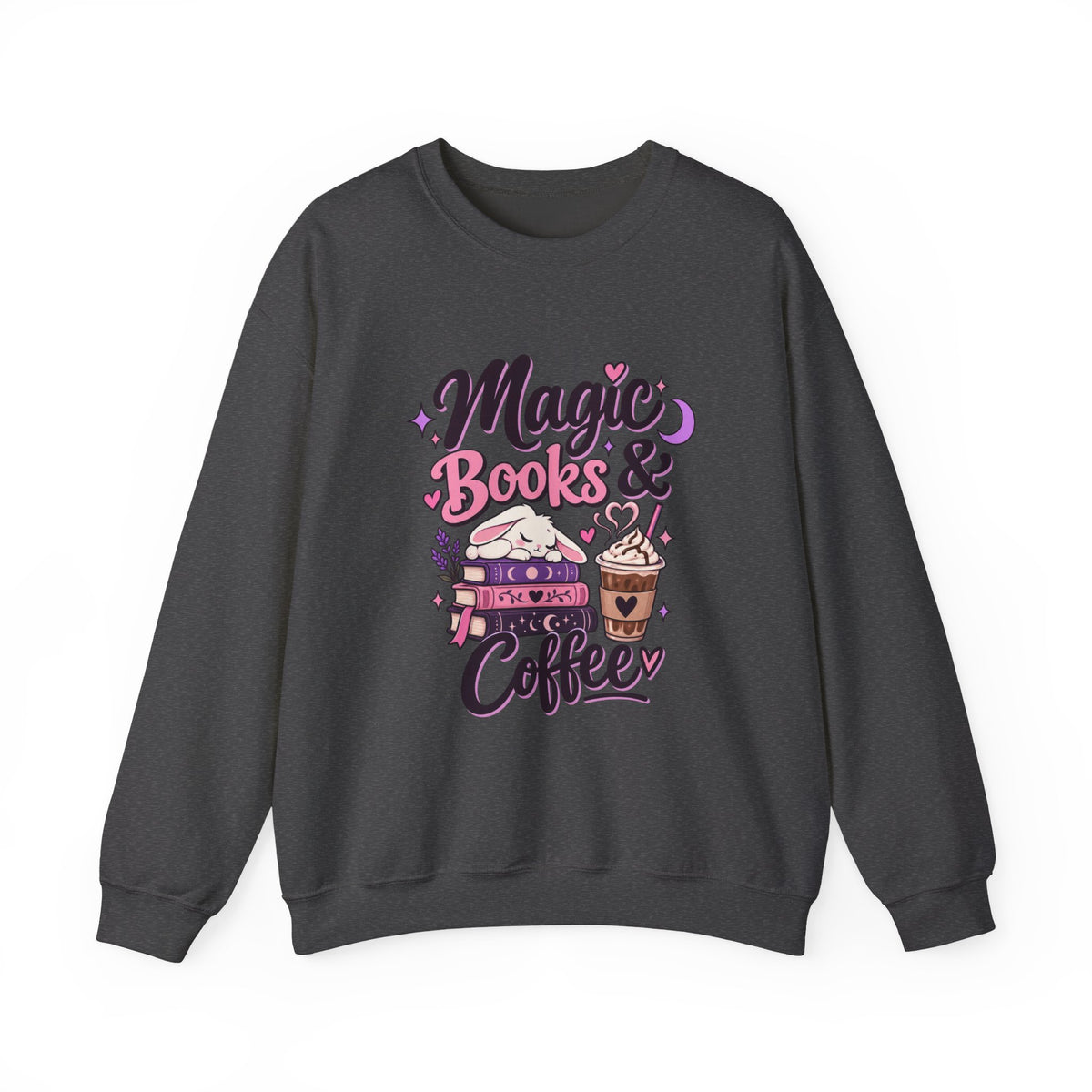 Sweatshirt — "Magic, Books & Coffee" Cozy Reading Crewneck