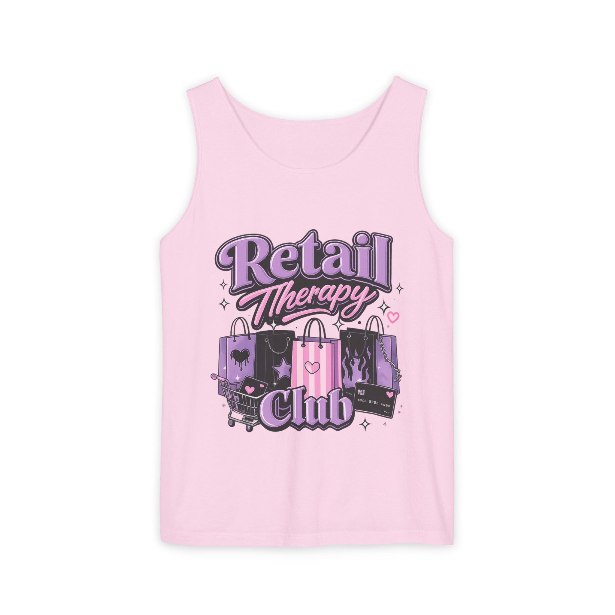 Retail Therapy Club Tank Top — Funny Shopping Lovers Graphic Tank