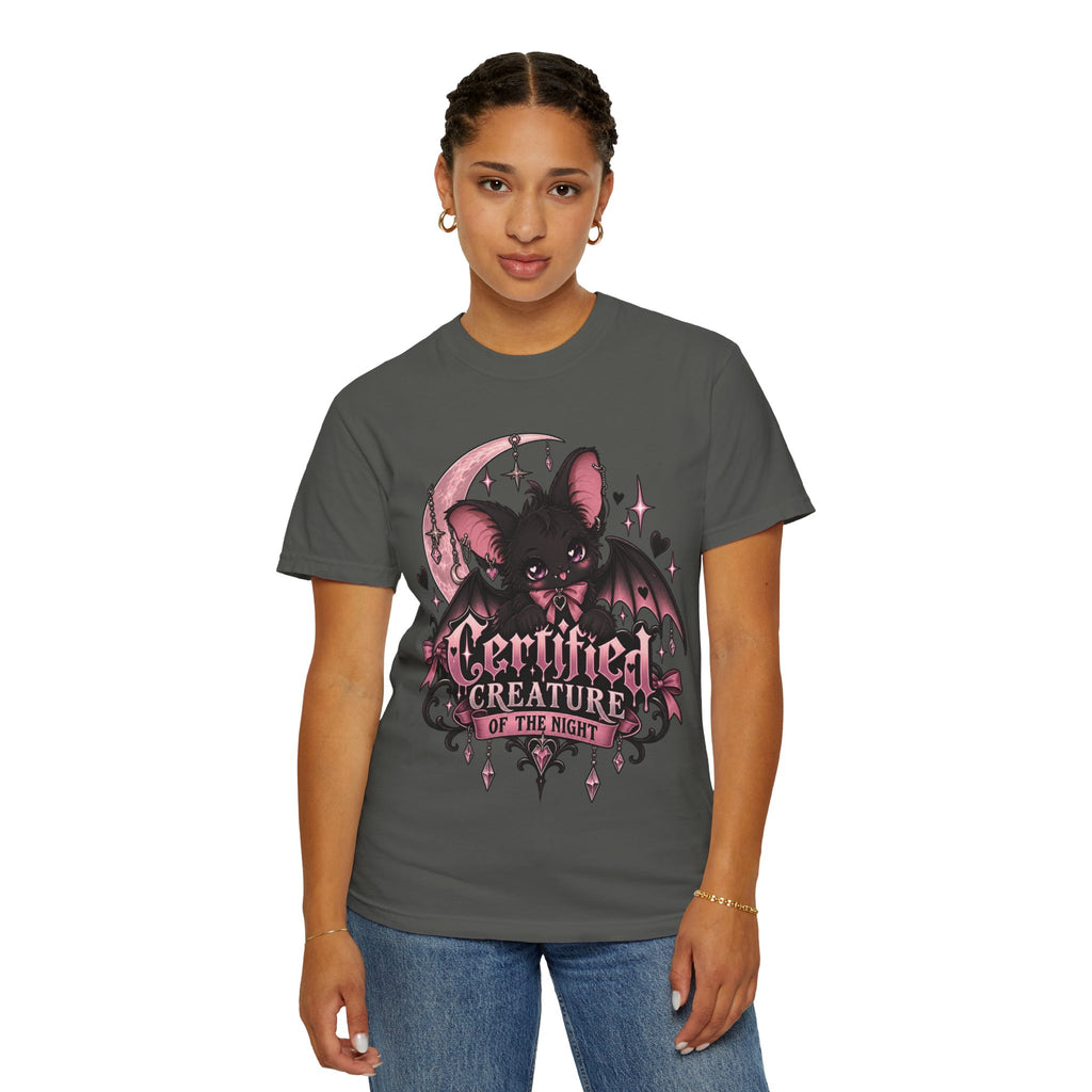 Certified Creature of the Night T-Shirt — Goth Bat Graphic Tee