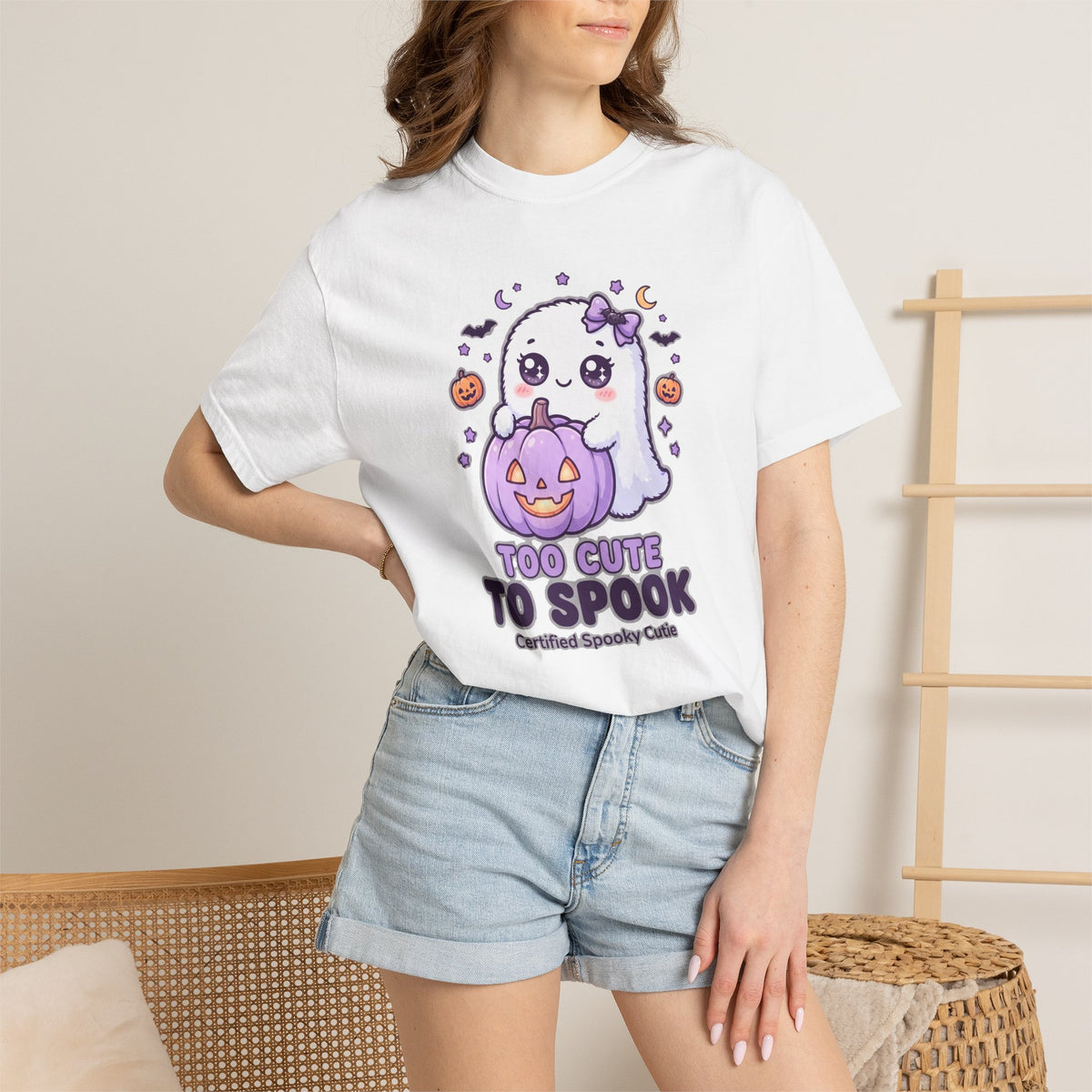 Too Cute to Spook Ghost T-Shirt — Cute Halloween Graphic Tee